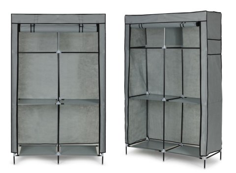 SZAFA TEKSTYLNA DUŻA MATERIAŁOWA GARDEROBA Z PÓŁKAMI NA UBRANIA I BUTY MODERNHOME