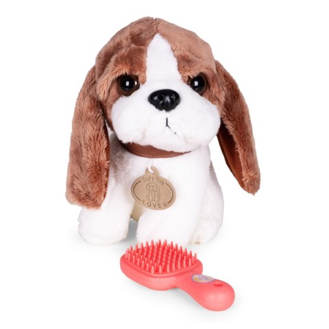 Pluszowy piesek w torebce beagle maskotka dla dziecka + szczotka do pielęgnacji