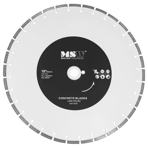 Tarcza diamentowa do betonu ceramiki płytek śr. 450 mm otwór 25.4 mm