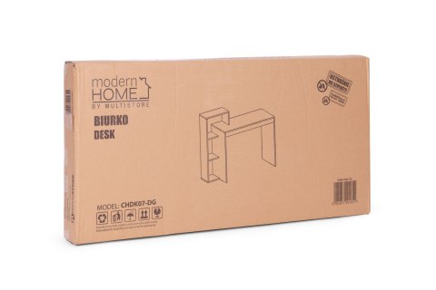 BIURKO PROSTOKĄTNE BIUROWE KOMPUTEROWE Z REGAŁEM 4 PÓŁKI MODERNHOME