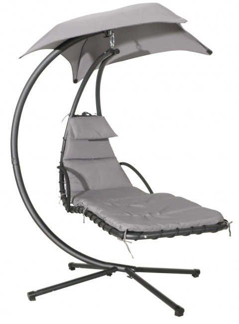 LEŻANKA HUŚTAWKA OGRODOWA HAMAK FOTEL WISZĄCY KOSZ SZARA MULTIGARDEN