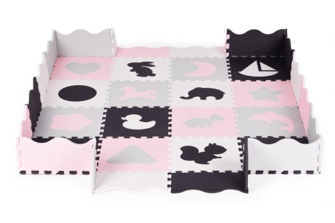 MATA PIANKOWA Z PŁOTKIEM PUZZLE SUCHY BASEN 36 ELEMENTÓW ECOTOYS