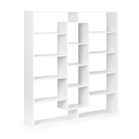 NOWOCZESNY STOJĄCY REGAŁ SZAFKA NA KSIĄŻKI 14 PÓŁEK BIAŁY MODERNHOME