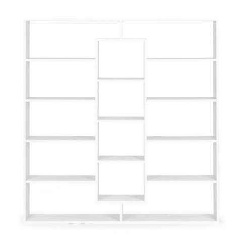 NOWOCZESNY STOJĄCY REGAŁ SZAFKA NA KSIĄŻKI 14 PÓŁEK BIAŁY MODERNHOME