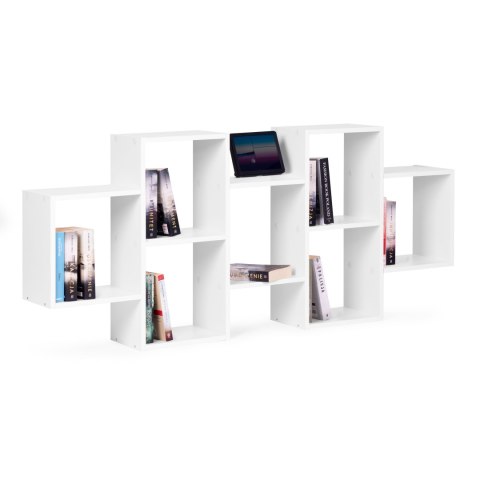 NOWOCZESNY WISZĄCY REGAŁ 8 PÓŁEK BIAŁY MODERNHOME