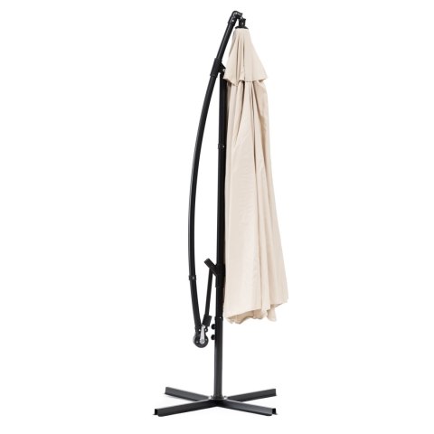 PARASOL OGRODOWY DUŻY NA WYSIĘGNIKU SKŁADANY 3 M BEŻOWY 6 ŻEBER MULTIGARDEN