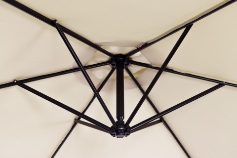 PARASOL OGRODOWY DUŻY NA WYSIĘGNIKU SKŁADANY 3 M BEŻOWY 6 ŻEBER MULTIGARDEN
