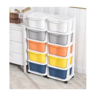 PLASTIKOWY REGAŁ NA KÓŁKACH SZAFKA SZUFLADY SZAFA PO08