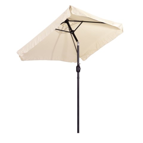 PROSTOKĄTNY DUŻY PARASOL OGRODOWY SKOŚNY ŁAMANY Z KORBĄ BEŻOWY 200X140 CM MULTIGARDEN
