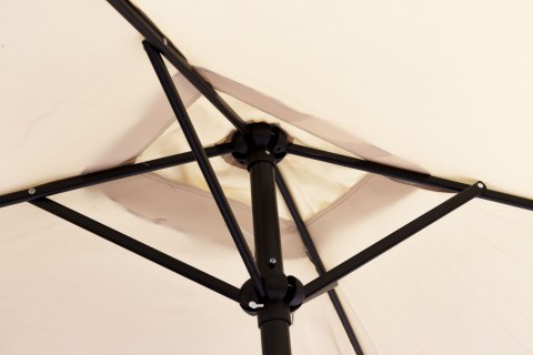 PROSTOKĄTNY DUŻY PARASOL OGRODOWY SKOŚNY ŁAMANY Z KORBĄ BEŻOWY 200X140 CM MULTIGARDEN