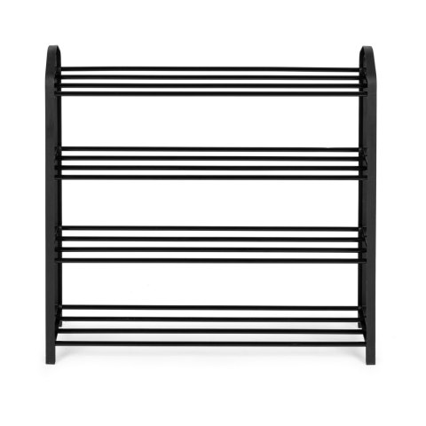 REGAŁ NA BUTY METALOWY 4 PÓŁKI 12 PAR BUTÓW CZARNY MODERNHOME