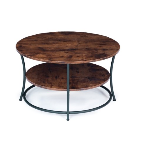 STOLIK KAWOWY OKRĄGŁY ŁAWA Z PÓŁKĄ INDUSTRIAL MODERNHOME