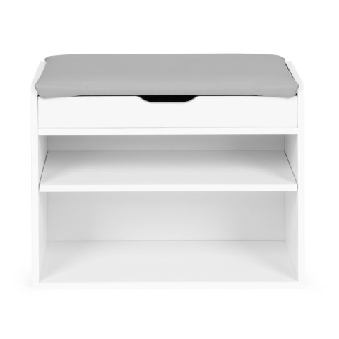 SZAFKA NA BUTY Z OTWIERANYM SIEDZISKIEM 2 PÓŁKI BIAŁA MODERNHOME