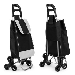 WÓZEK NA ZAKUPY TORBA 25 LITRÓW NA 6 KÓŁKACH METALOWY STELAŻ CZARNY MODERNHOME