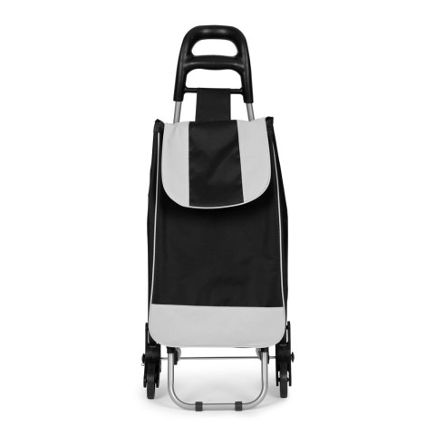 WÓZEK NA ZAKUPY TORBA 25 LITRÓW NA 6 KÓŁKACH METALOWY STELAŻ CZARNY MODERNHOME