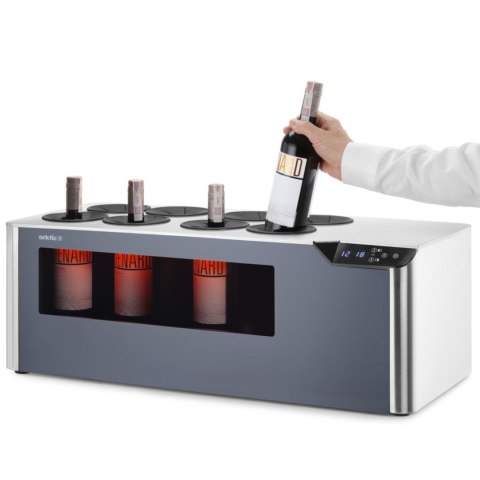 Chłodziarka do wina dwustrefowa nastawna na 8 butelek LED 60 W