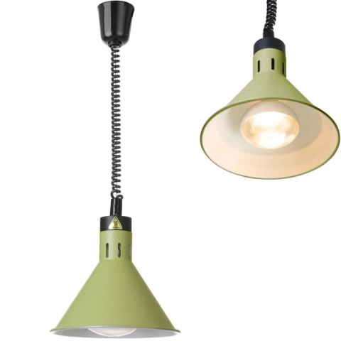 Lampa do podgrzewania potraw wisząca stożkowa śr. 275 mm 250 W - zielona