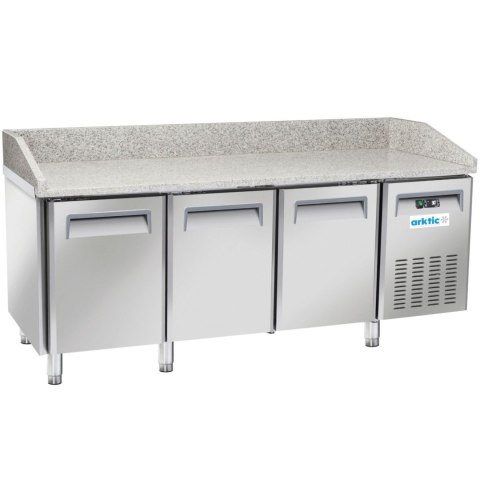 Stół chłodniczy do pizzy z granitowym blatem rantem 3-drzwiowy 186 l 450 W