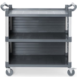 Wózek kelnerski serwisowy z bocznymi panelami do 150 kg 3-półki 842x486 mm