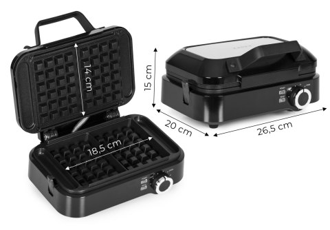 Gofrownica na 2 duże gofry nieprzywierająca powłoka regulacja temperatury 1200W KADEN