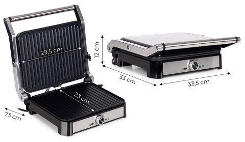 Grill elektryczny kontaktowy ryflowany opiekacz do panini kanapek 2000W KADEN