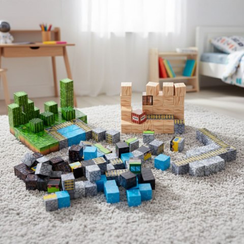 Klocki magnetyczne konstrukcyjne dla dzieci zestaw 169 elementów