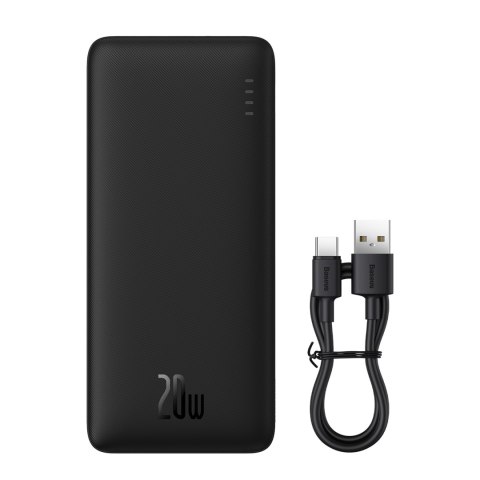 Powerbank 20000mAh Airpow 20W z kablem USB-A - USB-C 50cm - czarny