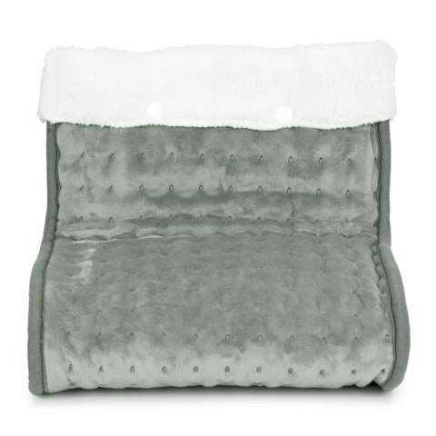 Elektryczny ogrzewacz do stóp z pilotem miękki but 10 poziomów grzania jasnoszary ModernHome