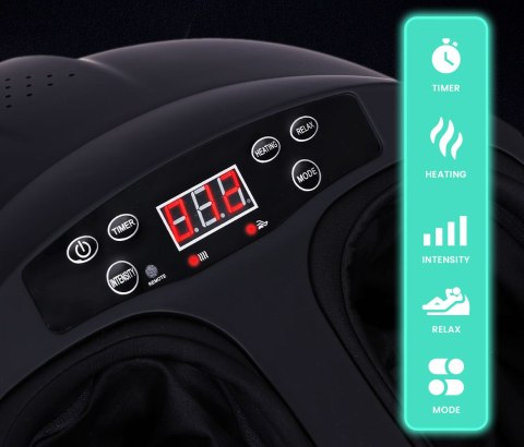 Masażer elektryczny do stóp z funkcją grzania refleksologia 3 tryby pilot 40W ModernHome