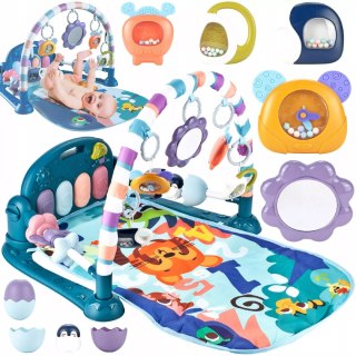 Mata edukacyjna z pianinkiem grzechotki gryzaki interaktywna dla niemowląt