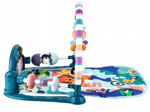 Mata edukacyjna z pianinkiem grzechotki gryzaki interaktywna dla niemowląt