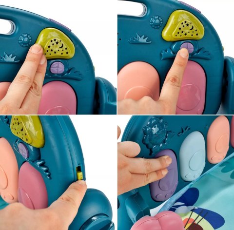 Mata edukacyjna z pianinkiem grzechotki gryzaki interaktywna dla niemowląt