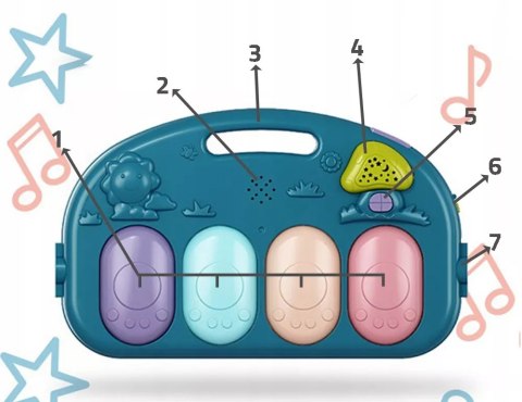 Mata edukacyjna z pianinkiem grzechotki gryzaki interaktywna dla niemowląt