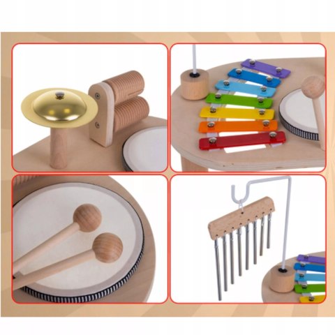 Drewniany stolik perkusyjny Montessori zestaw muzyczny dla dzieci