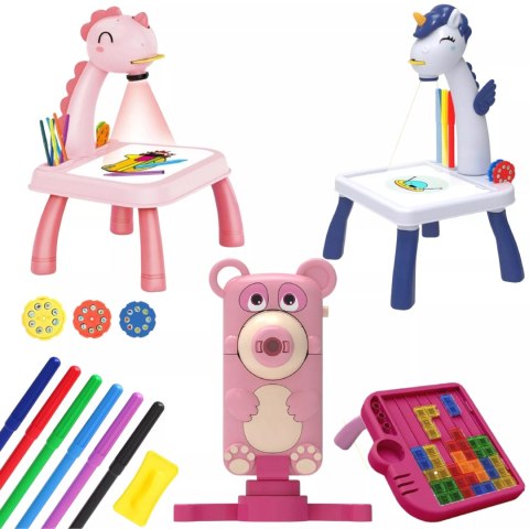 Zestaw 3 projektorów dla dziewczynki zabawka kreatywna do rysowania