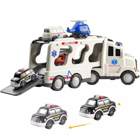 Zestaw laweta autka ambulans straż tir policja dźwięk światło SX600-21A