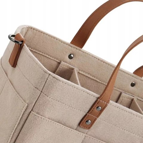 Duży Filcowy Organizer Beżowy XXL Dla Mamy i Maluszka Na Pieluszki i Akcesoria