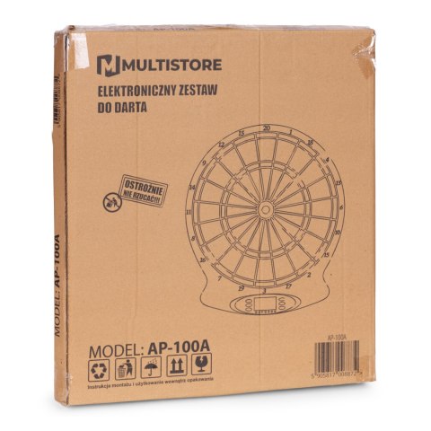 Elektroniczna tarcza do darta gry w rzutki lotki tablica LCD 38 cm 18 gier zestaw 6 rzutek