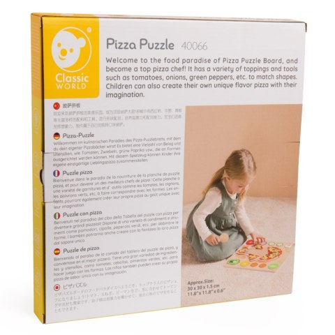 CLASSIC WORLD Drewniana Pizza do Krojenia Układanka Warzywa 22 el.