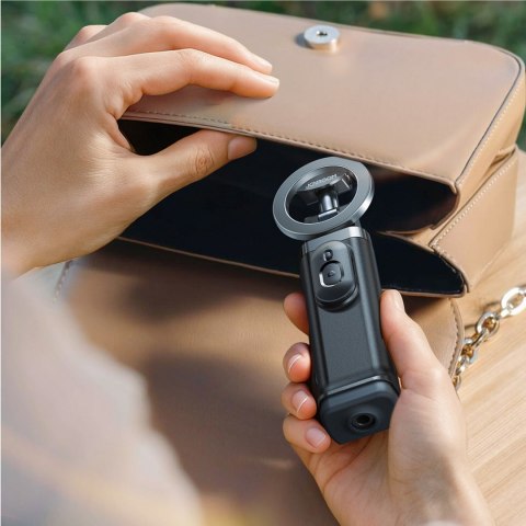 Selfie stick kij do zdjęć z uchwytem pilotem Bluetooth MagSafe - czarny