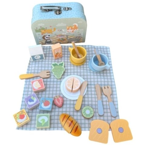 TOOKY TOY Zestaw Piknikowy Owoce do Krojenia Zestaw Śniadaniowy