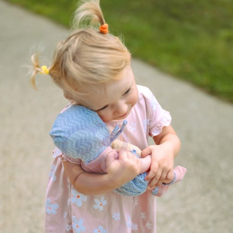 Lalka Bobas 36 cm w Ubranku z Misiem Akcesoria do Karmienia