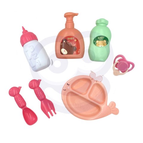 Lalka Bobas 36 cm w Ubranku z Misiem Akcesoria do Karmienia