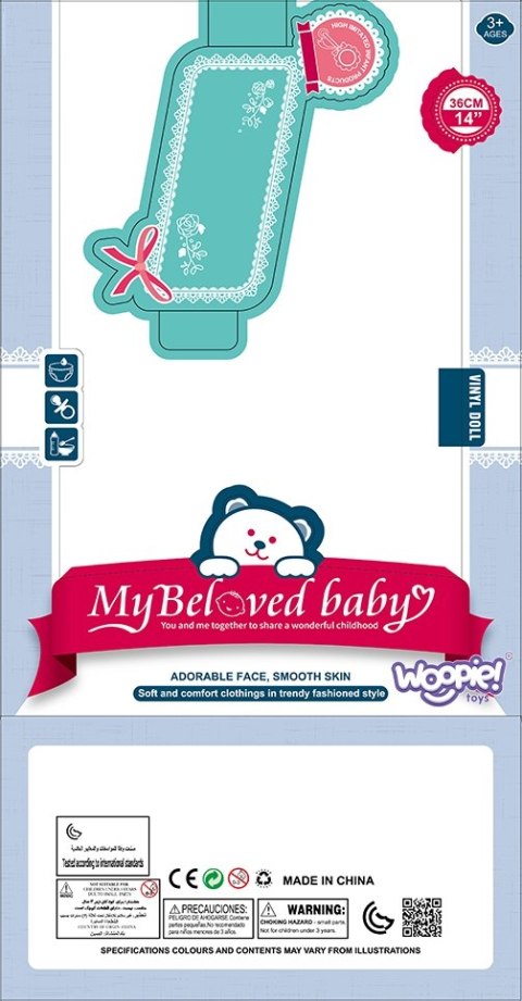Lalka Bobas 36 cm w Ubranku z Misiem Akcesoria do Karmienia