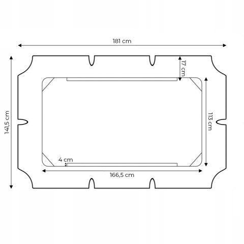 DASZEK DO HUŚTAWKI 166 X 112 CM WODOODPORNE POSZYCIE SZARY MODERNHOME