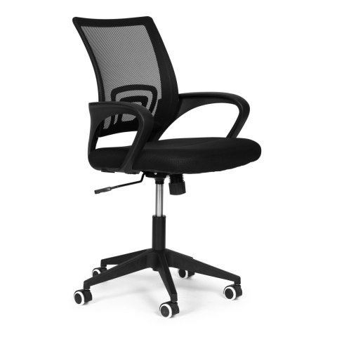 FOTEL BIUROWY KRZESŁO OBROTOWE WYPROFILOWANE CZARNE MODERNHOME