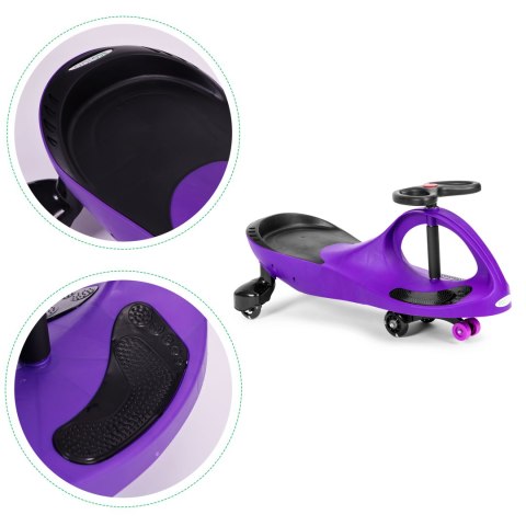 JEŹDZIK GRAWITACYJNY POJAZD DLA DZIECI KOŁA LED FIOLETOWY ECOTOYS