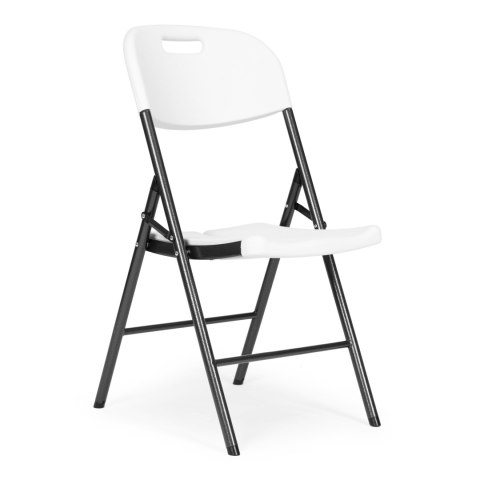 KOMPLET 2 KRZESEŁ SKŁADANYCH ZESTAW CATERINGOWY METAL HDPE BIAŁE MODERNHOME
