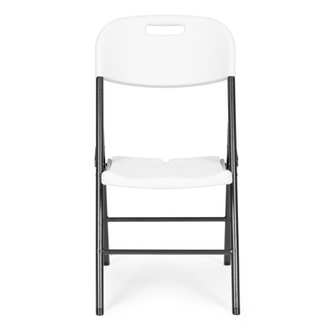 KOMPLET 2 KRZESEŁ SKŁADANYCH ZESTAW CATERINGOWY METAL HDPE BIAŁE MODERNHOME