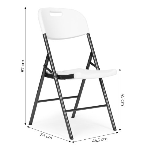 KOMPLET 2 KRZESEŁ SKŁADANYCH ZESTAW CATERINGOWY METAL HDPE BIAŁE MODERNHOME